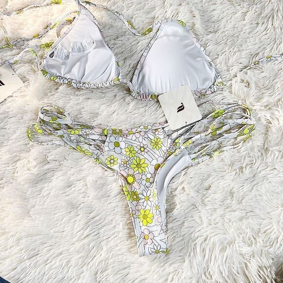 Fabletics NOA Strappy 2 Piece Bikini Floral NWT Size Small - Picture 6 of 8